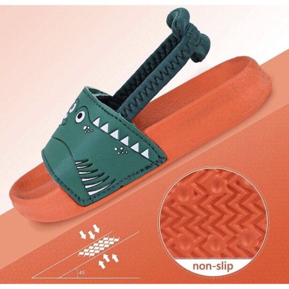 Brand New Boys Toddler Size 4 Green Crocodile Slip On Sandals Shoes Size 20/4 US - Picture 8 of 14